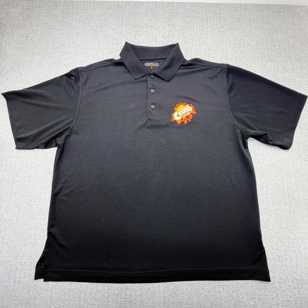 Monterey Club Mens XL Black Crush Orange Embroidered Performance Golf Polo Shirt - Picture 2 of 7